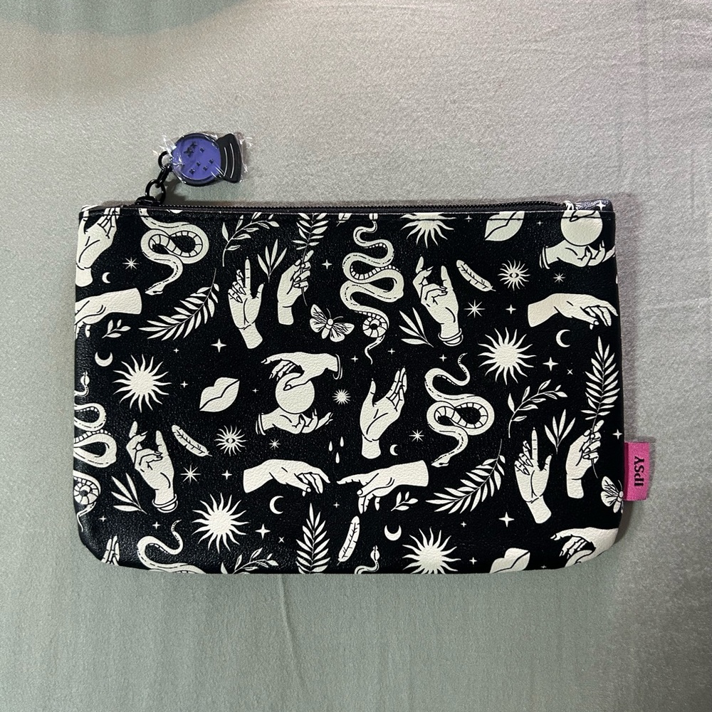 Ipsy October 2024 Black and White Celestial Makeup Bag